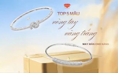 5 MẪU VÒNG TAY VÀNG TRẮNG MAY MẮN CHO NÀNG